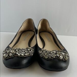 Vera Wang Lavender Label Black Crystal Flats
